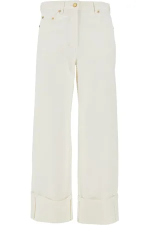 Max Mara Pantalone in denim con risvolto