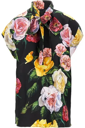 Dolce & Gabbana Camicia in seta stampa Peonie e Rose