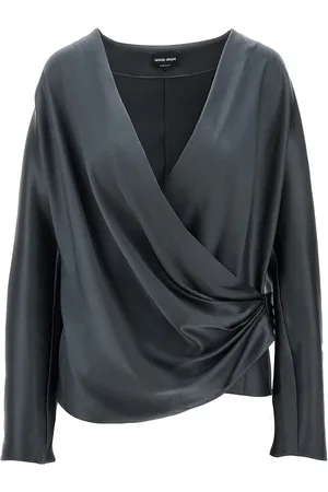 Giorgio Armani Blusa drappeggiata in raso di seta