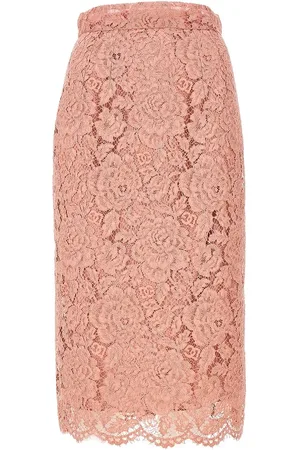 Dolce & Gabbana Gonna longuette in pizzo stretch logato