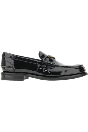 Prada Mocassini in vernice con logo triangolo Uomo 9+