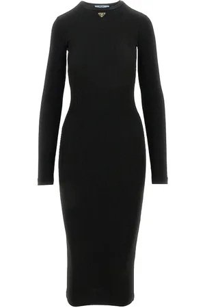 Prada Abito midi in jersey a costine
