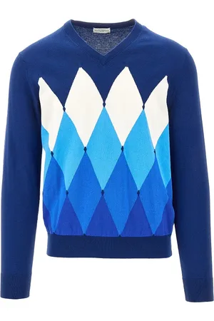 BALLANTYNE Pullover in cotone e cachemire a rombi Uomo 50