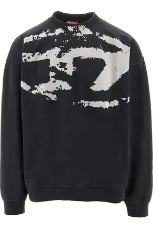 Diesel Felpa girocollo con logo Oval D floccato Uomo S