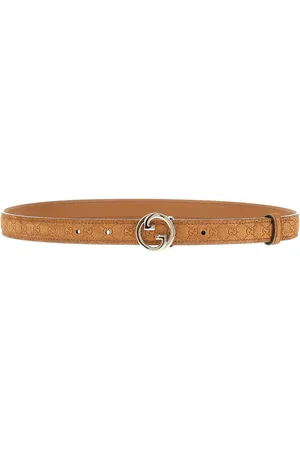 Gucci Cintura in suede con motivo GG impresso