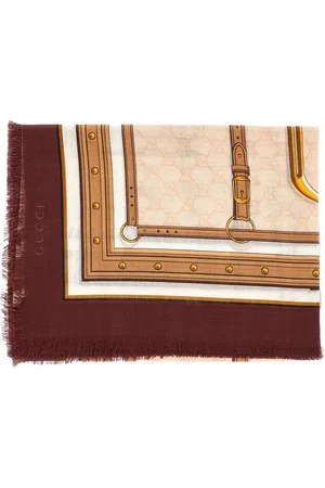 Gucci Scialle in lana e seta stampato