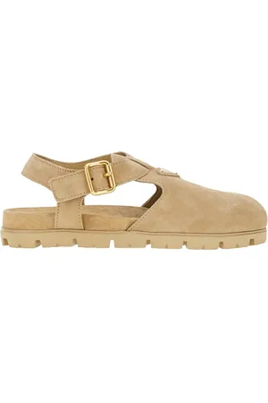 Prada Sandali in pelle scamosciata con logo