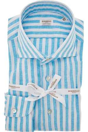 Borriello Camicia in cotone e lino a righe Uomo 42
