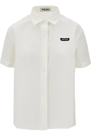 Miu Miu Camicia a manica corta in popeline fiammato
