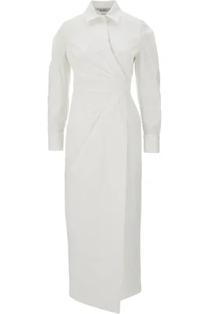 Max Mara Abito lungo drappeggiato in twill stretch