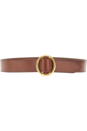 Saint Laurent Cintura in pelle con fibbia arrotondata