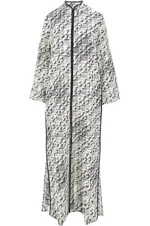 Tory Burch Abito caftano in misto seta stampato