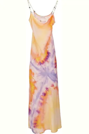 Paco rabanne Abito lungo in satin tie-dye