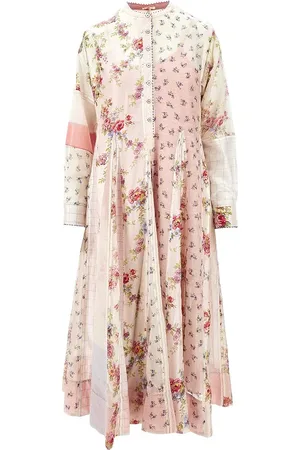 PÉRO Abito midi in voile patchwork