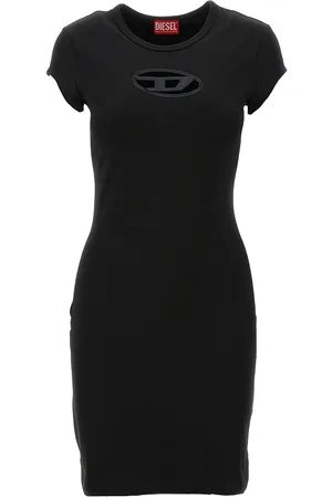 Diesel Mini abito in jersey con intarsio Oval D