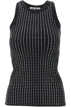 The Attico Canotta a costine con strass
