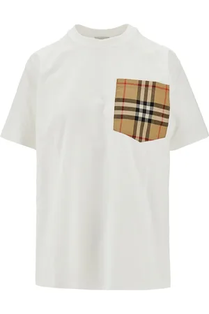 Burberry T-shirt con tasca Check