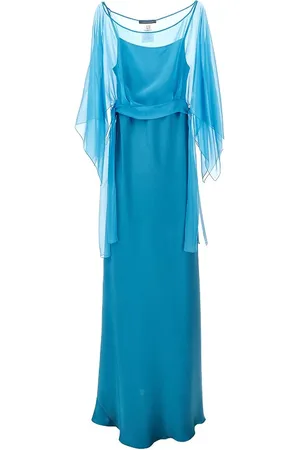 Alberta Ferretti Abito lungo in raso e chiffon