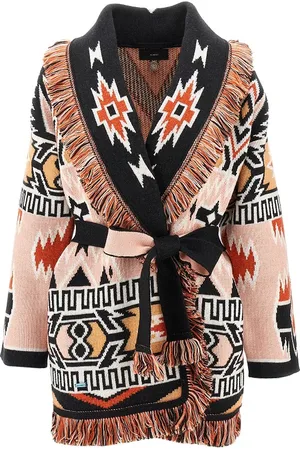 Alanui Cardigan in lana jacquard Geometric Roots