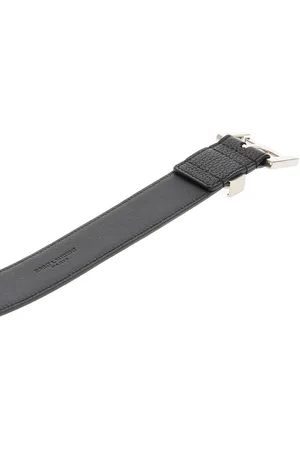 Saint Laurent Cintura in pelle con dettaglio Cassandre Uomo 80
