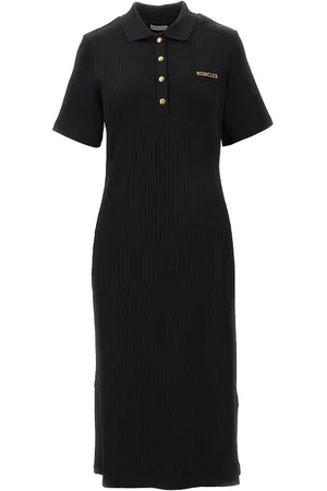 Moncler Abito midi a polo in misto viscosa