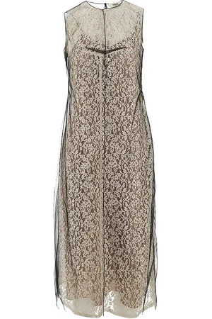 Fendi Abito multistrato in tulle e pizzo