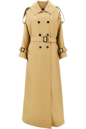 Gucci Cappotto lungo in lana e seta jacquard GG