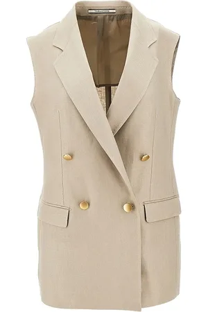 TAGLIATORE Gilet sartoriale doppiopetto in lino