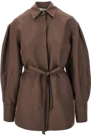 Max Mara Camicia oversize in seta e lino con cintura
