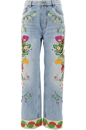 VALENTINO Jeans con ricamo floreale