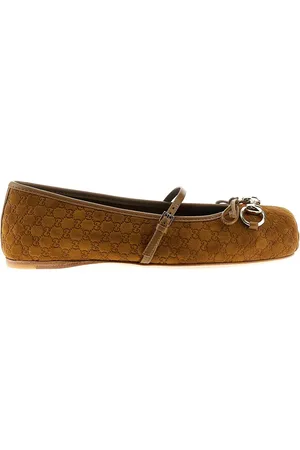 Gucci Ballerine in pelle scamosciata con Morsetto