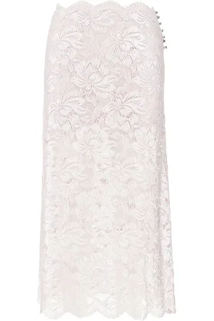 Paco rabanne Gonna midi in pizzo metallizzato