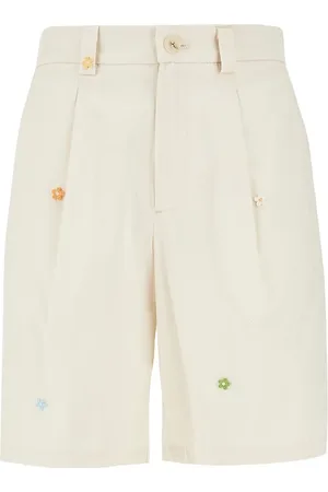 C.9.3 Bermuda in cotone con fiorellini ricamati Uomo 50