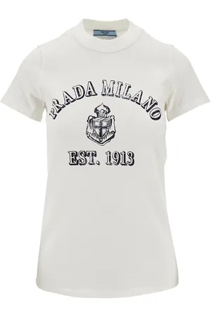 Prada T-shirt con stampa logo college