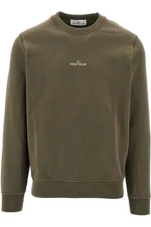 Stone Island Felpa girocollo con stampa logo Uomo M