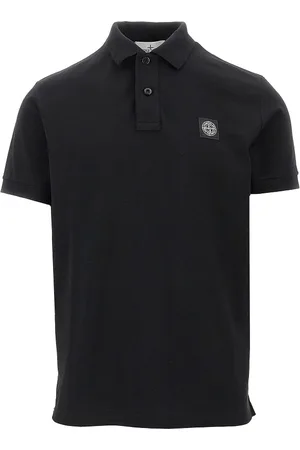 Stone Island Polo in piquet stretch con patch logo Uomo S