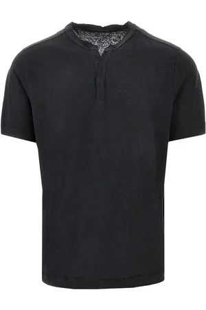 Majestic T-shirt in lino con collo Tunisino Uomo S