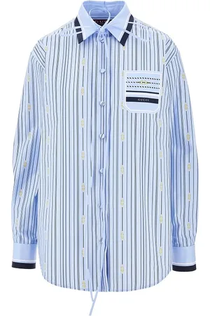 Gucci Camicia in popeline a righe con Morsetto