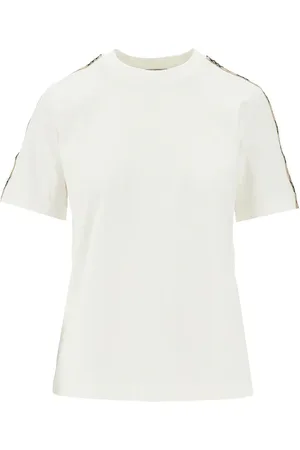 Burberry T-shirt con nastri Check e ricamo EKD