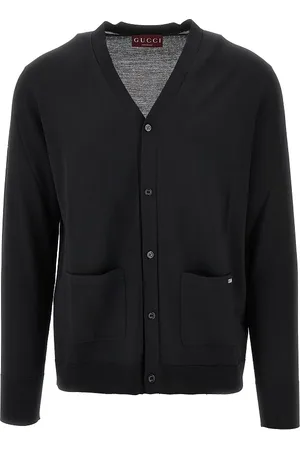 Gucci Cardigan in lana con intarsio logo Uomo M