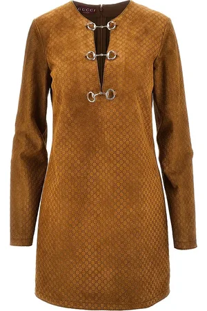 Gucci Mini abito in suede GG con Morsetti