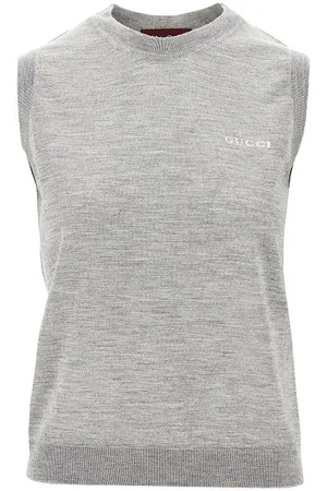 Gucci Gilet in cachemire e seta con intarsio logo