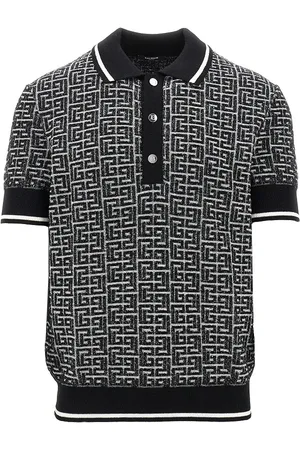 Balmain Polo in maglia Monogram PB Labirinto Uomo XL