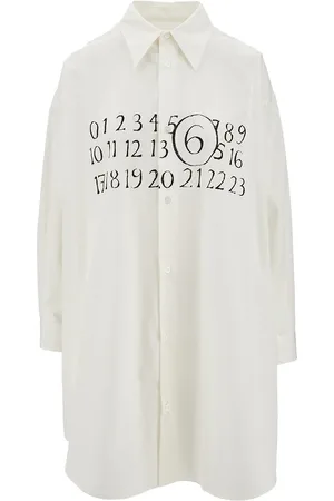 MM6 Abito camicia in popeline con stampa logo