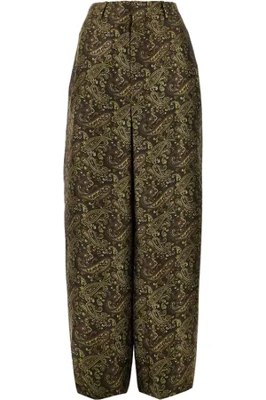 Saint Laurent Pantalone in seta con motivo Paisley