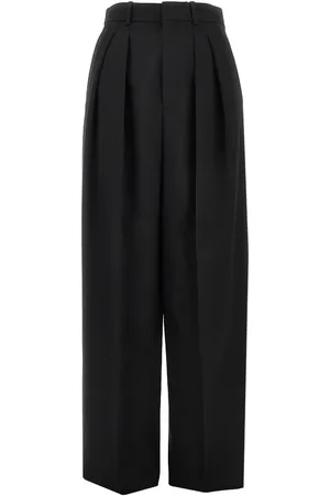 Saint Laurent Pantalone in grain de poudre con pinces