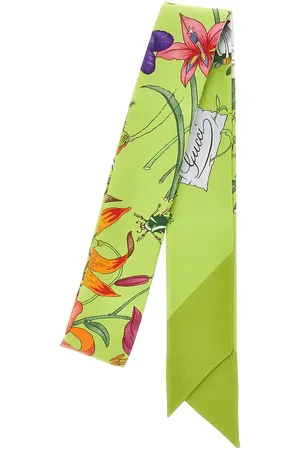 Gucci Fiocco in seta stampa Flora