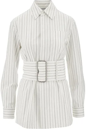 Burberry Camicia gessata con cintura
