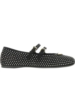 Prada Ballerine in pelle scamosciata con strass