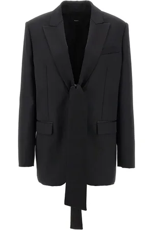 Pinko Blazer in lana tecnica con collo in satin